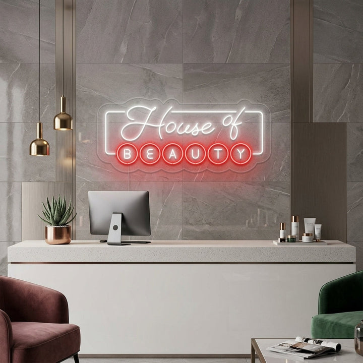 "House of Beauty" Enseigne Lumineuse en Néon