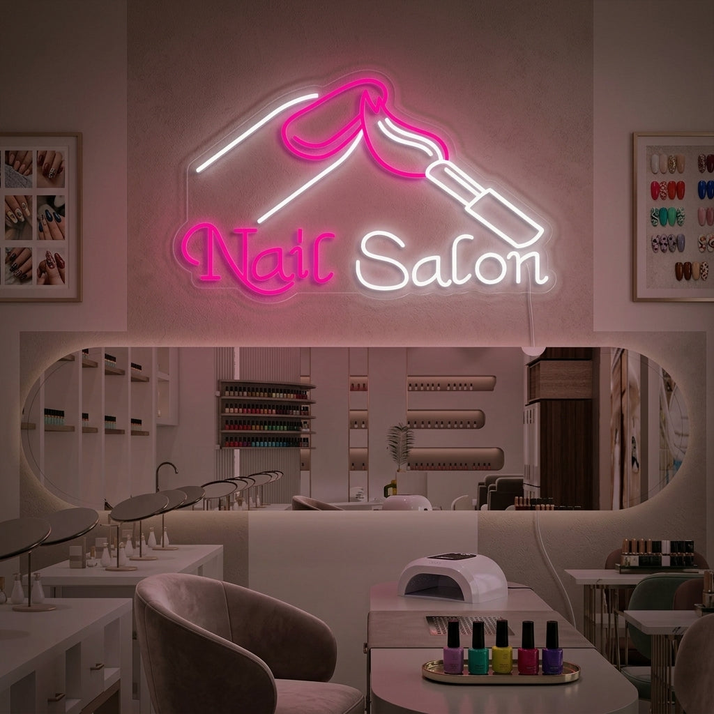 "Nails Salon" Lumineuse en Néon