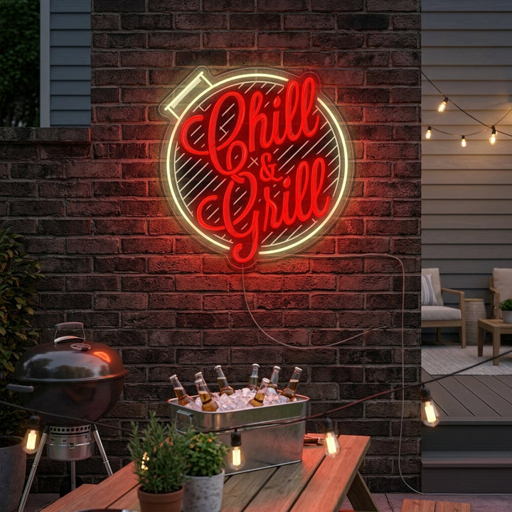"Chill And Grill" Enseigne néon