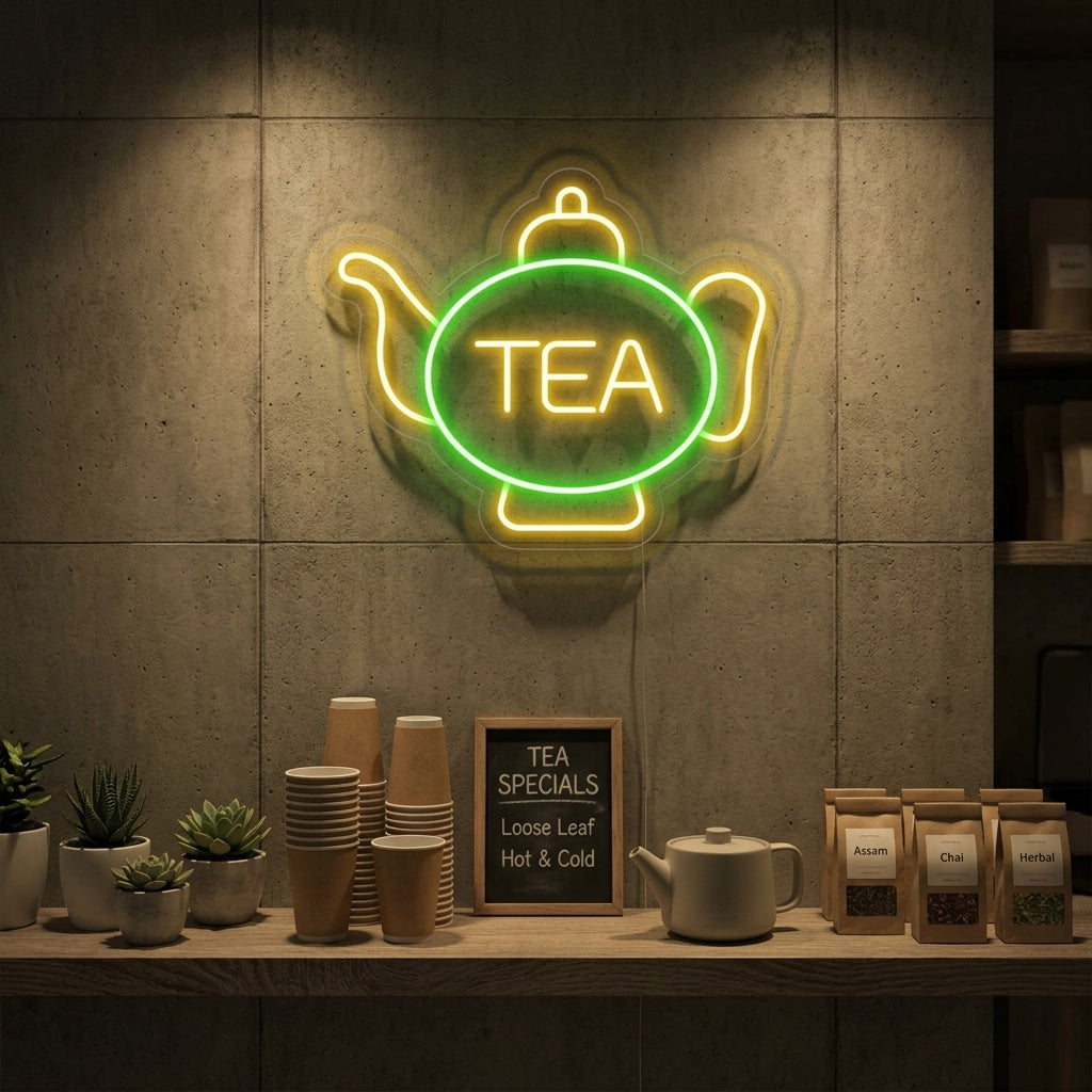 "Tea, Tasse à thé" Lumineuse en Néon
