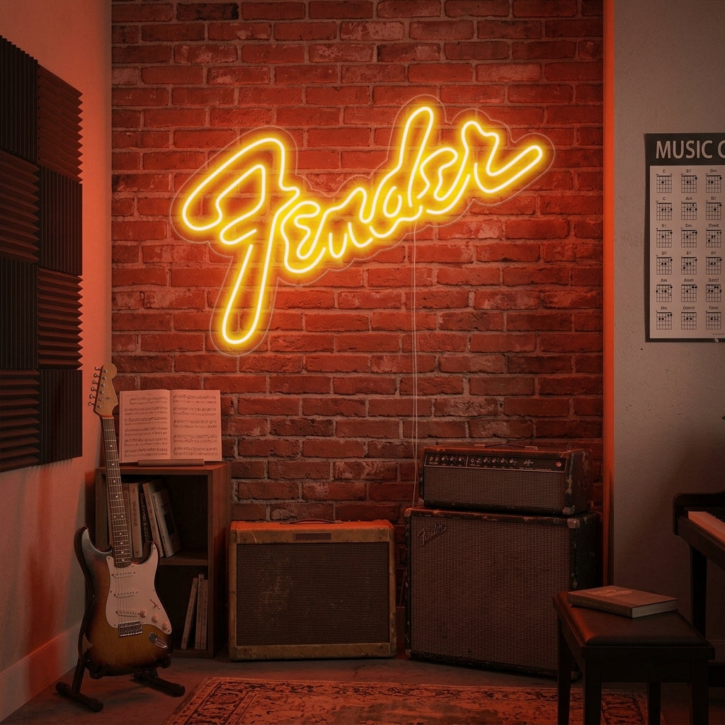 "Fender" Enseigne Lumineuse en Néon