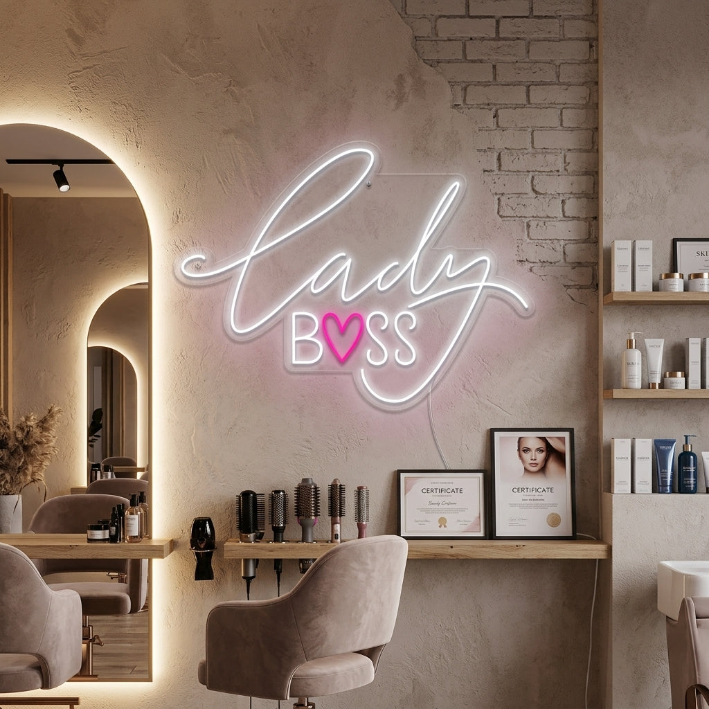 "Lady Boss" Enseigne Lumineuse en Néon