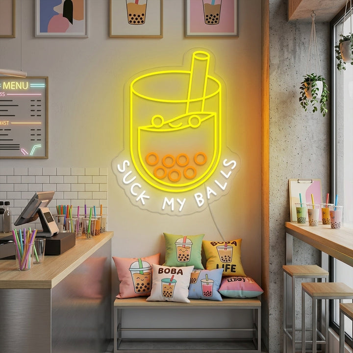 "Suck my balls, Thé boba, amoureux du boba" Lumineuse en Néon