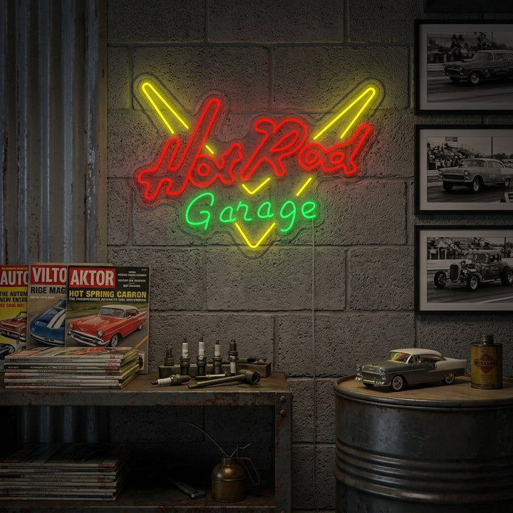 "Garage Hot Rod" Enseigne Lumineuse en Néon