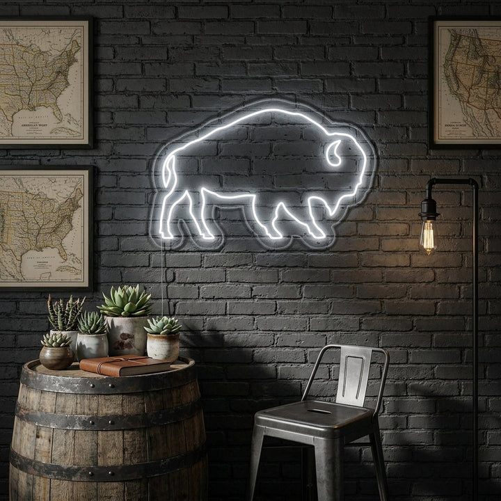 "Buffle" Enseigne Lumineuse en Néon