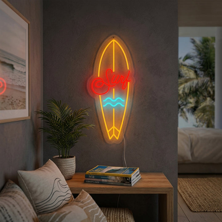 "Équipement De Sport De Planche De Surf" Enseigne Lumineuse en Néon