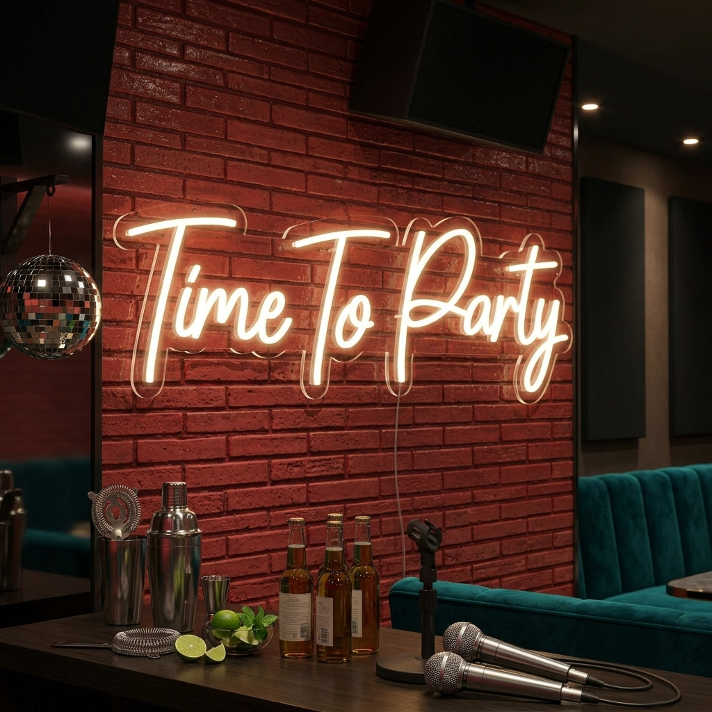 "Time To Party" Lumineuse en Néon