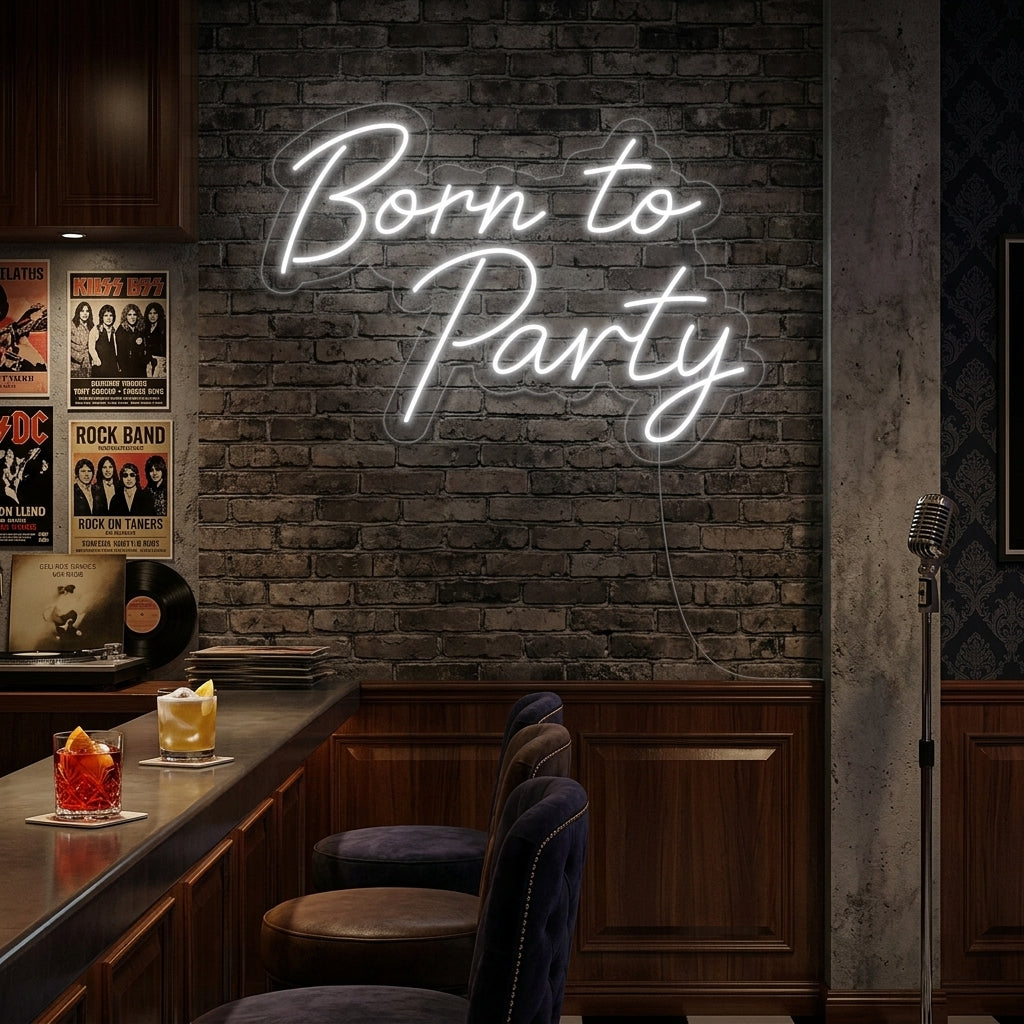 "Born To Party" Lumineuse en Néon