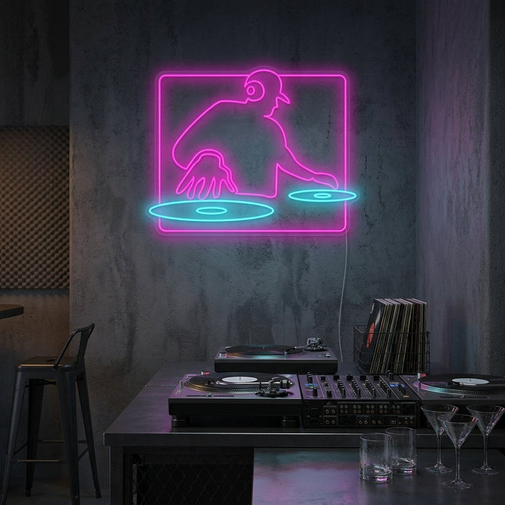 "Dj Playing" Enseigne néon