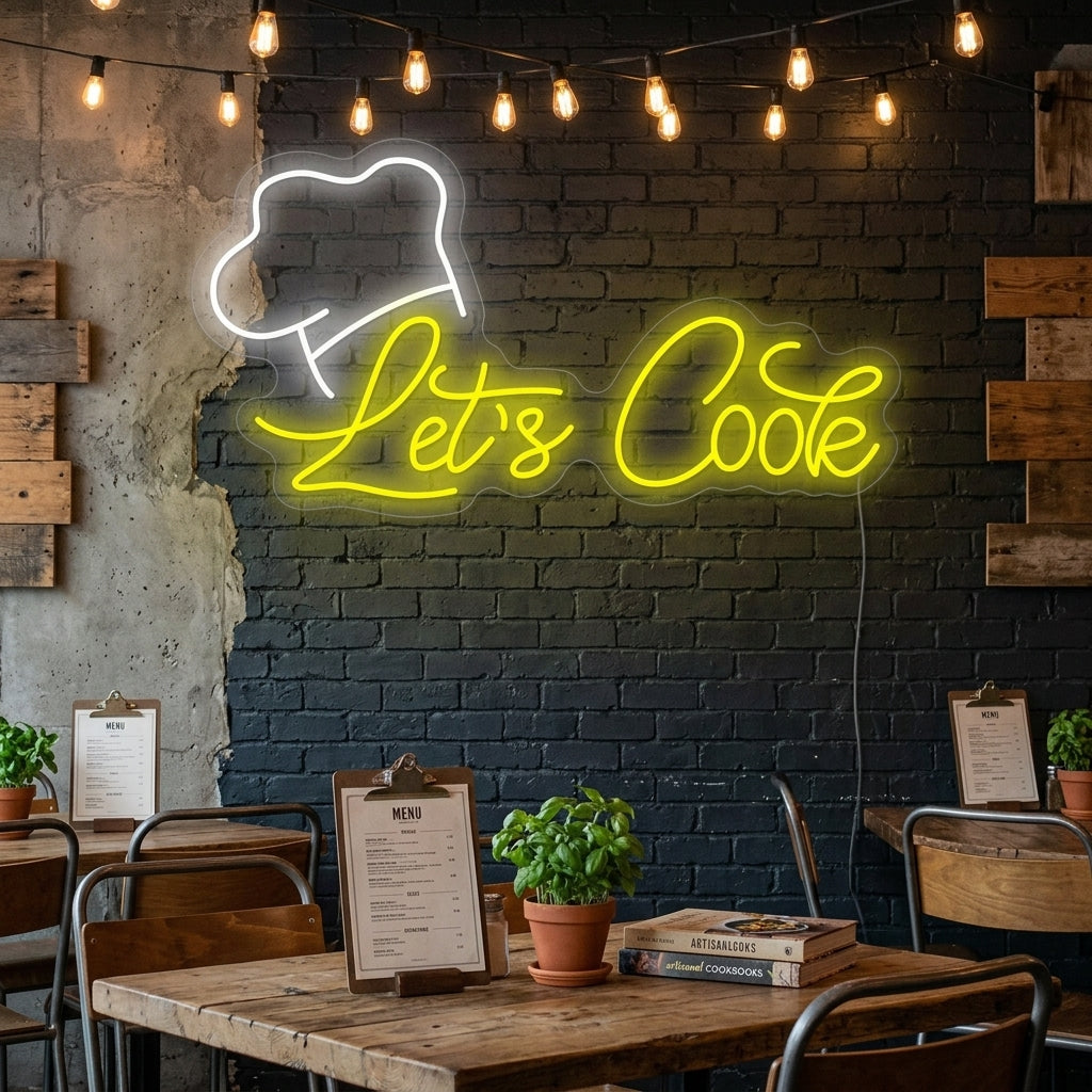 "Let's Cook" Enseigne néon
