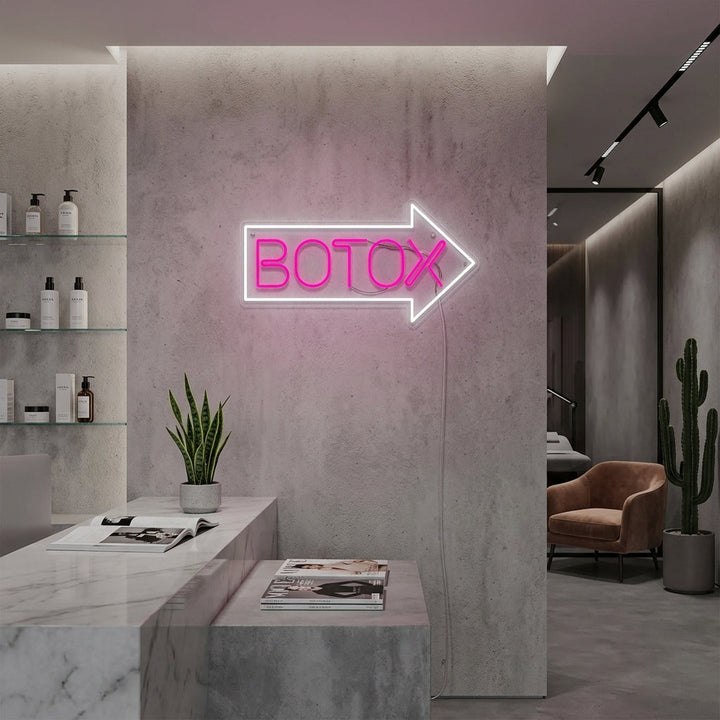 "Boutique Cosmétique Botox Et Centre De Soins De La Peau" Enseigne Lumineuse en Néon