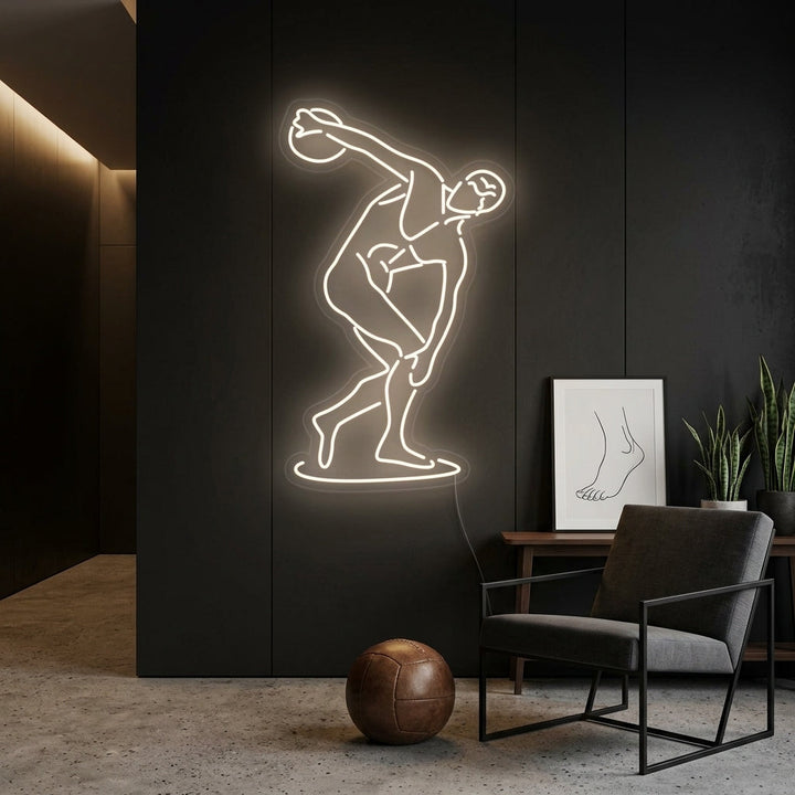 "Le Diskobolus De Myron" Enseigne Lumineuse en Néon