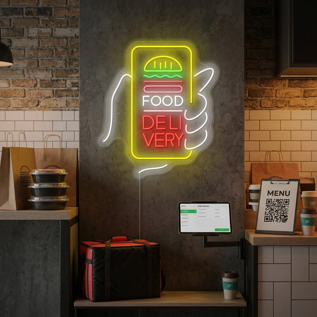 "Food Delivery" Enseigne néon