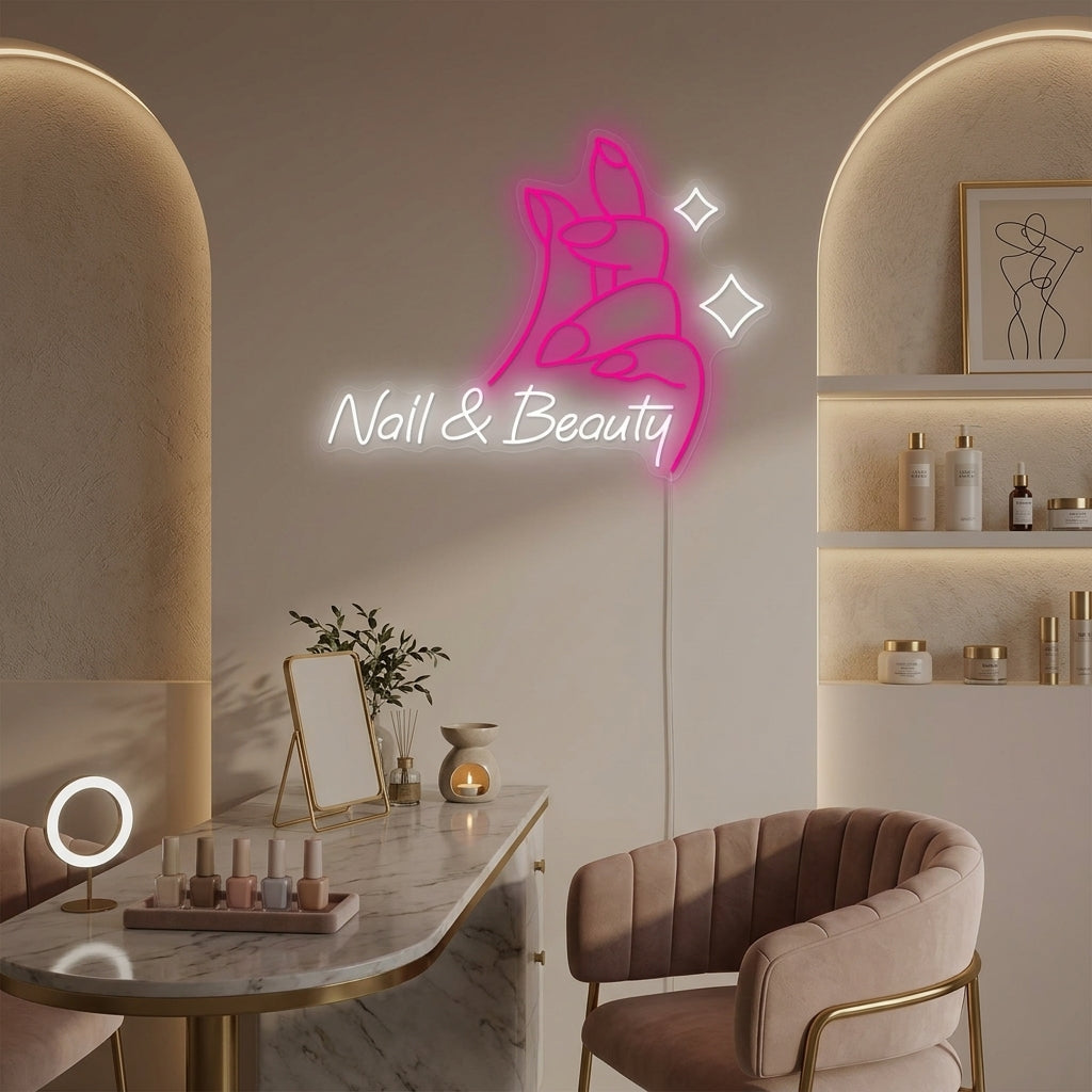 "Nail & Beauty" Enseigne néon