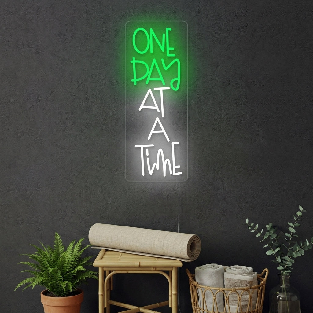 "One Day At A Time" Enseigne Lumineuse en Néon