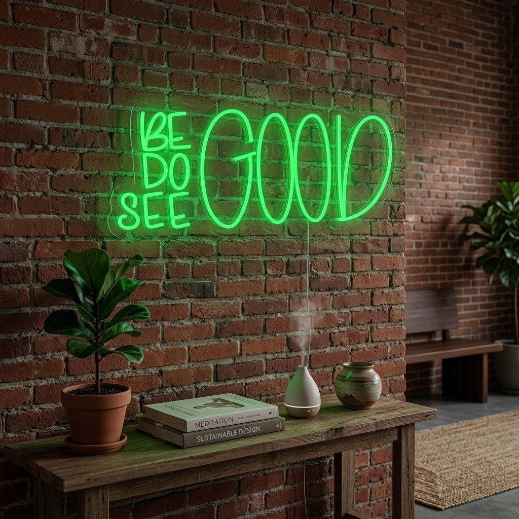 "Be Good Do Good See Good" Enseigne Lumineuse en Néon