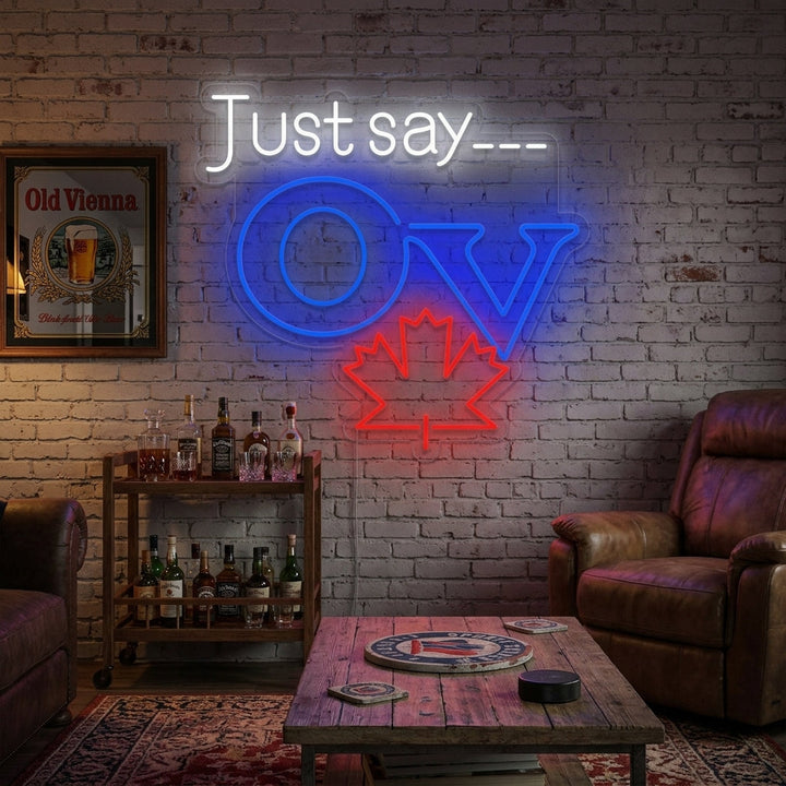 "Just Say OV, Old Vienna bière" Lumineuse en Néon
