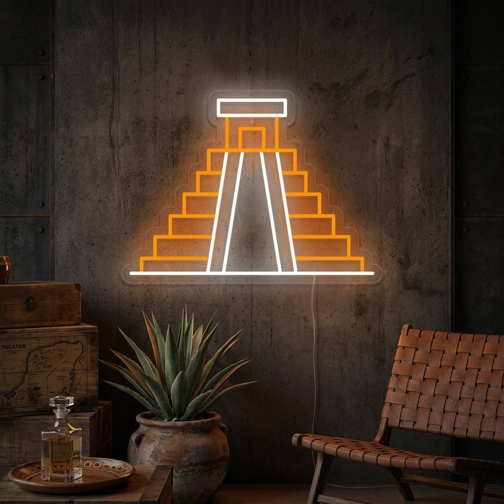 "Mexico Chichen Itza" Enseigne Lumineuse en Néon