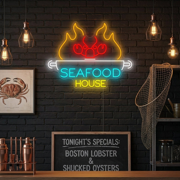 "Seafood House" Enseigne néon