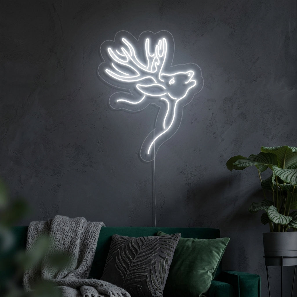 "Cerf" Enseigne Lumineuse en Néon