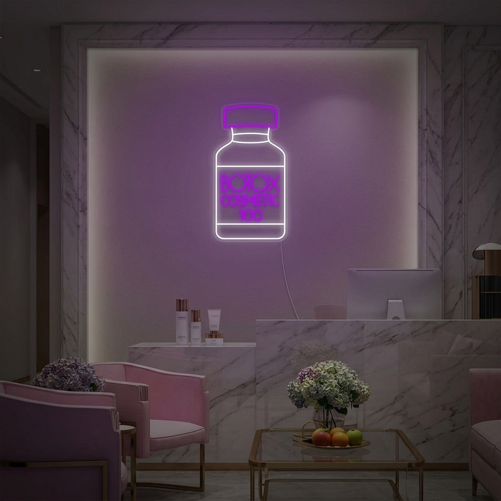 "Boutique Cosmétique Botox Et Centre De Soins De La Peau" Enseigne Lumineuse en Néon