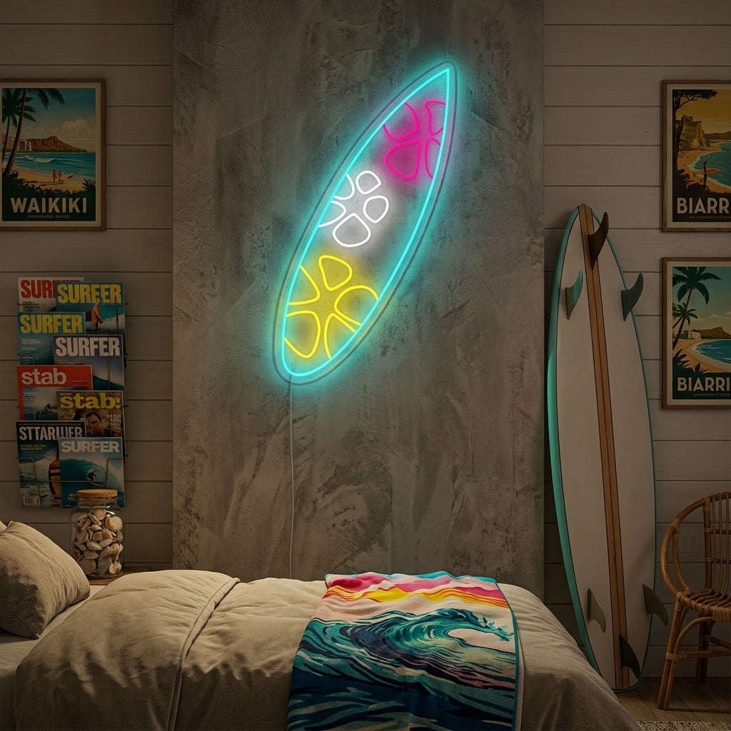 "Planche de surf" Enseigne néon