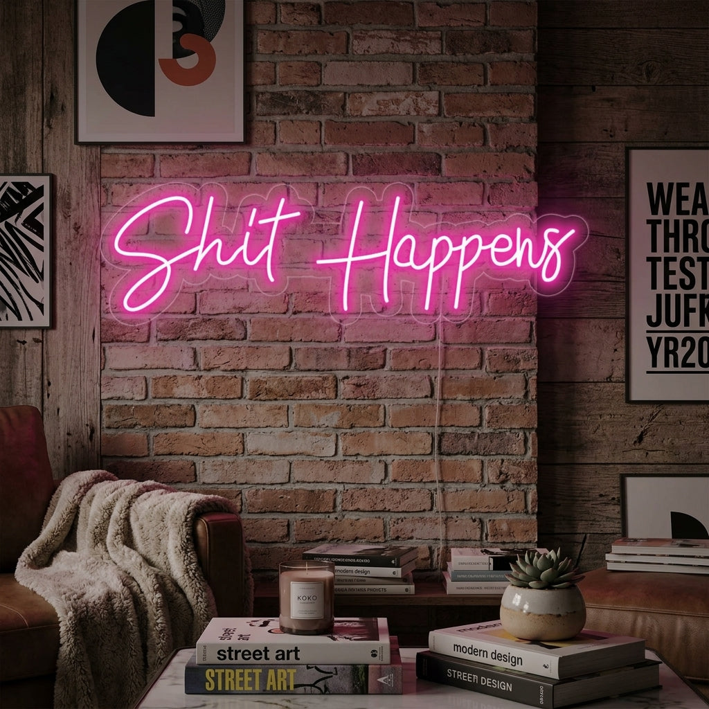 "Shit Happens" Enseigne Lumineuse en Néon