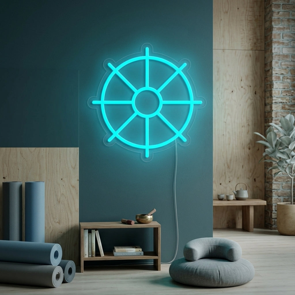 "Roue Du Dharma" Enseigne Lumineuse en Néon