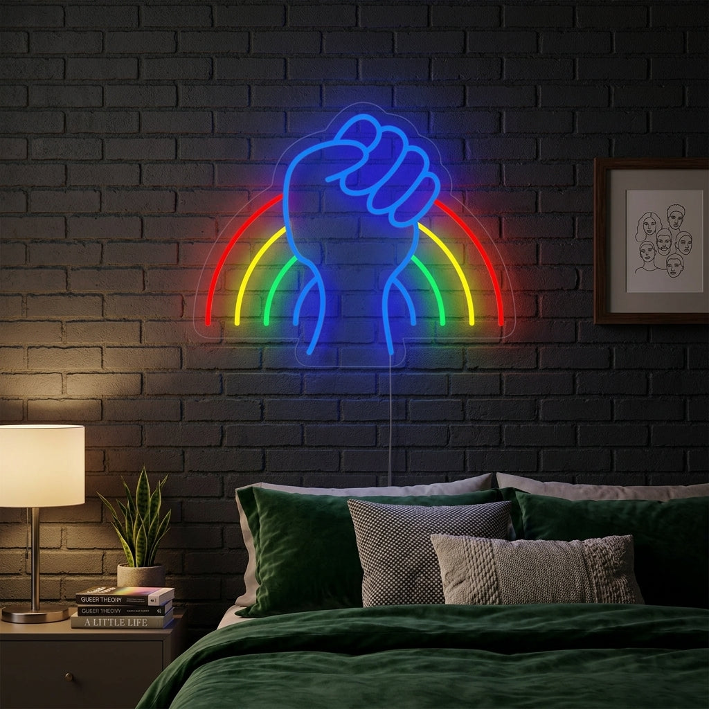 "Drapeau Arc-En-Ciel Fierté Lgbt Unique" Enseigne Lumineuse en Néon
