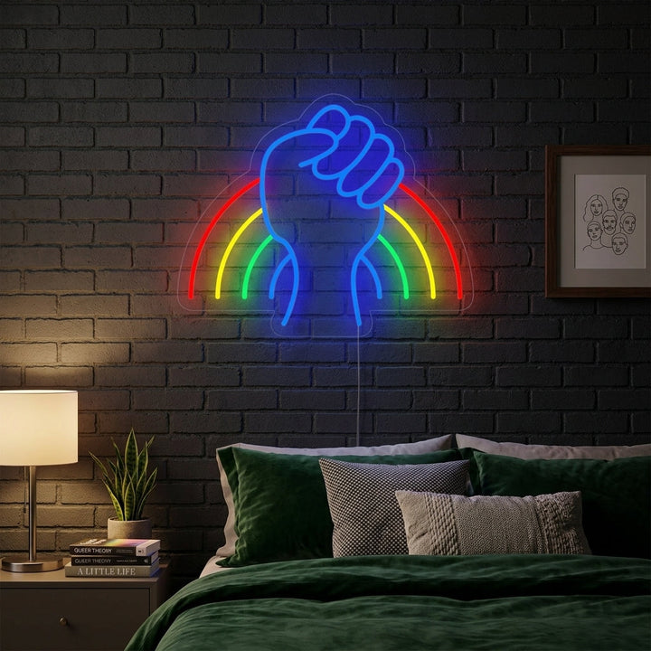 "Drapeau Arc-En-Ciel Fierté Lgbt Unique" Enseigne Lumineuse en Néon