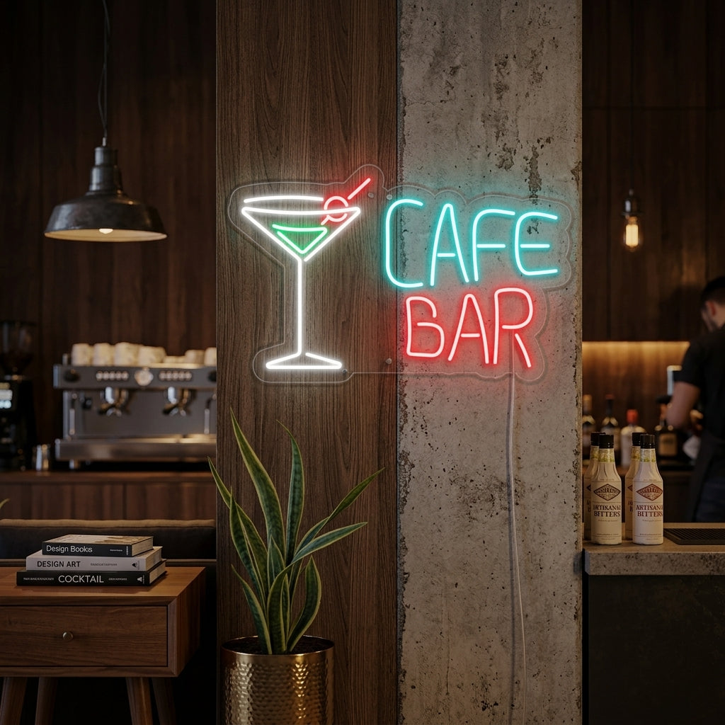 "Cocktails, Coffee Bar" Lumineuse en Néon