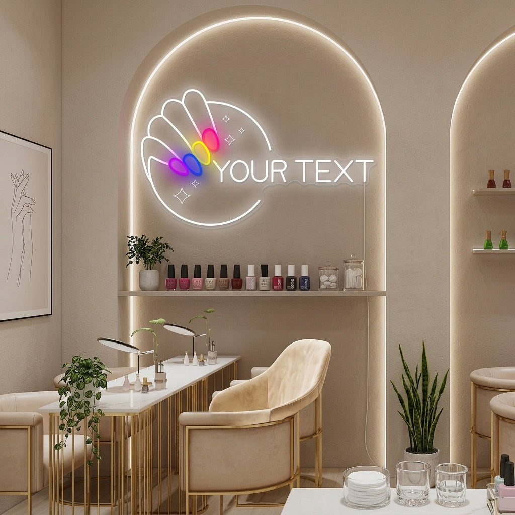 "Logo de l'ongle personnalisé" Enseigne néon