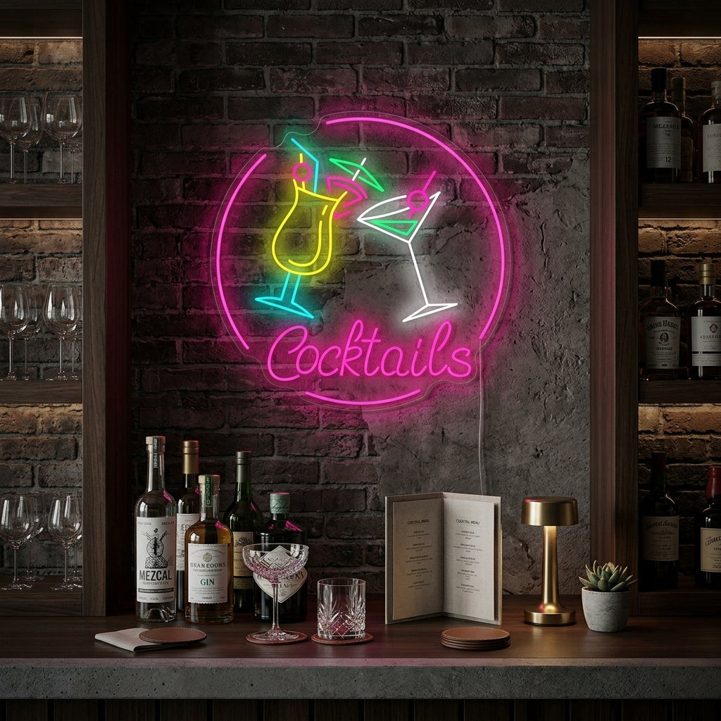 "Cocktails" Enseigne néon