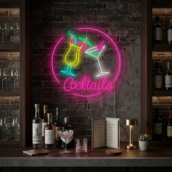 "Cocktails" Enseigne néon
