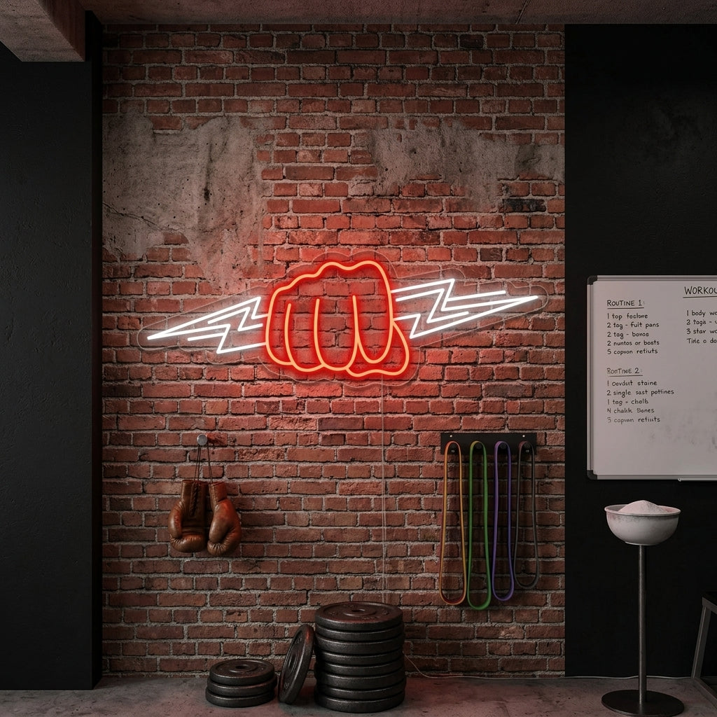 "Fist Lightning" Enseigne Lumineuse en Néon