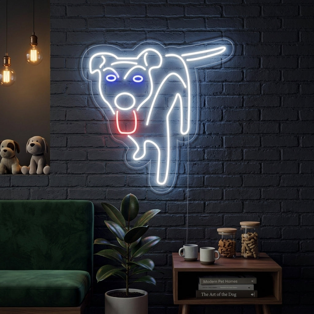 "Chien Logo" Enseigne Lumineuse en Néon