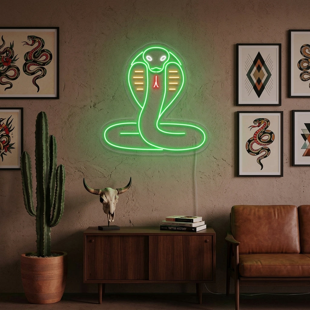 "Serpent Cobra" Enseigne Lumineuse en Néon
