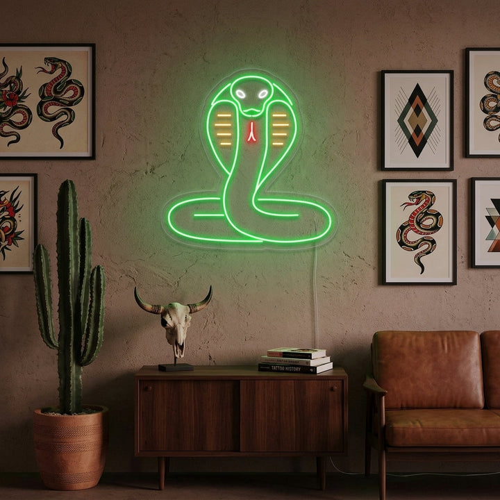 "Serpent Cobra" Enseigne Lumineuse en Néon