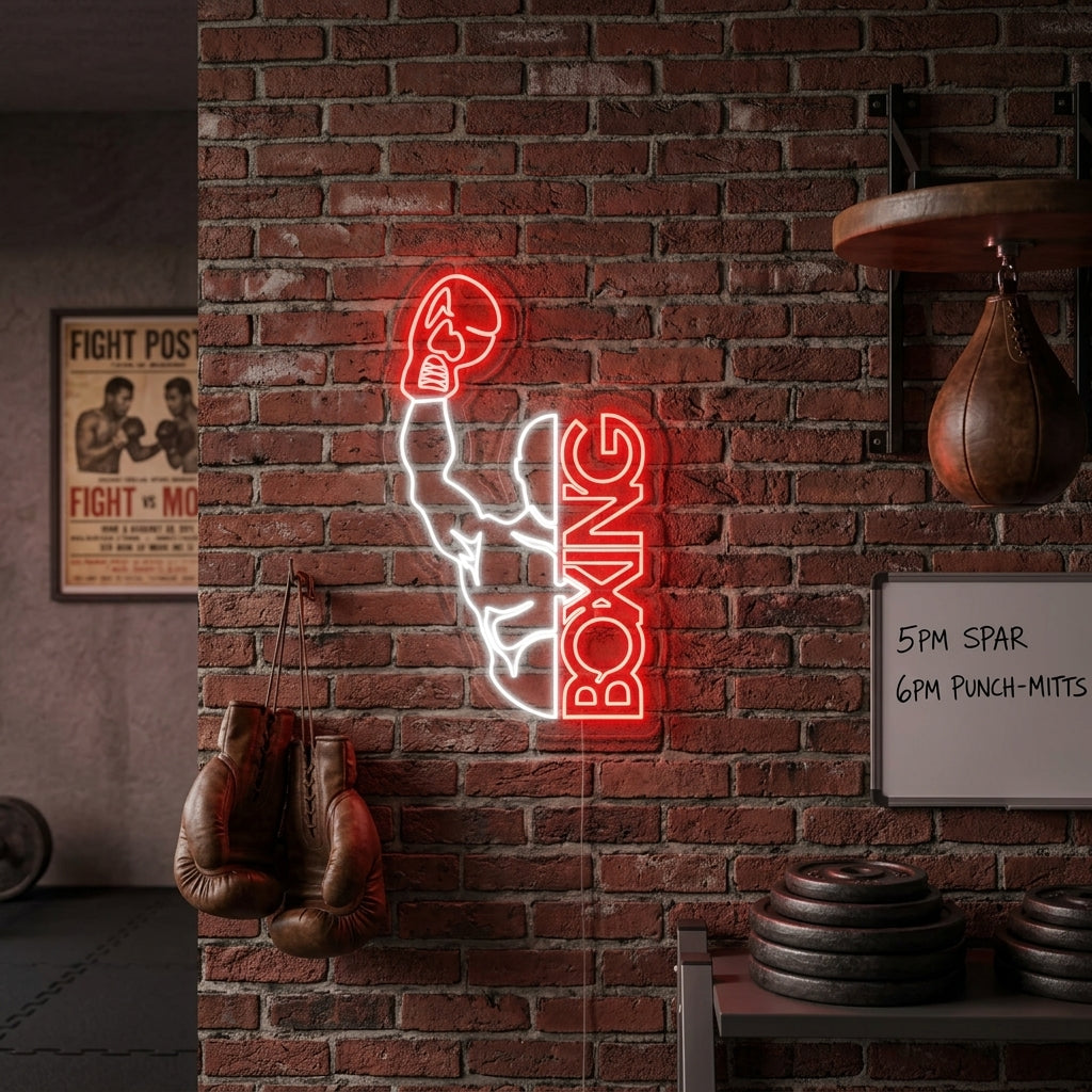 "Boxing, Homme" Lumineuse en Néon