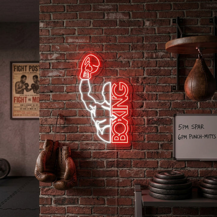 "Boxing, Homme" Lumineuse en Néon