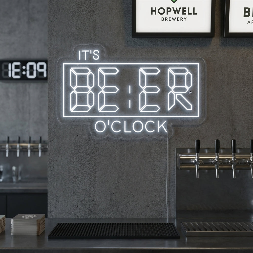 "Its Beer Oclock Bar" Enseigne Lumineuse en Néon