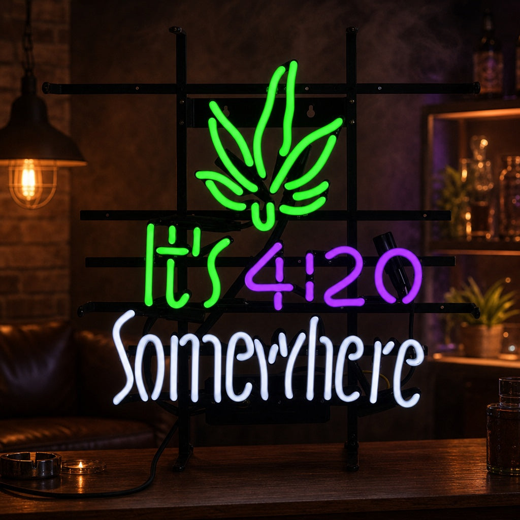 "Its 420 Somewhere" Enseigne Lumineuse en Néon