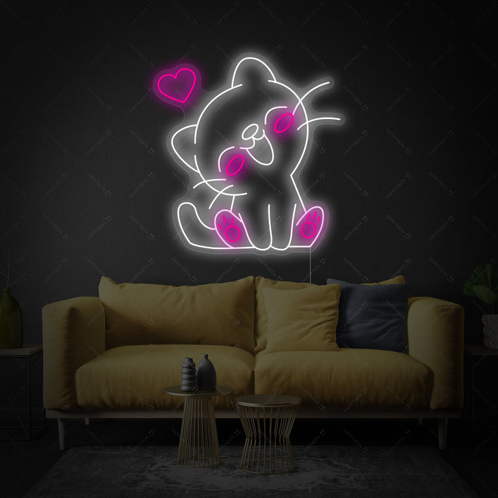 "Chat kawaii" Enseigne néon