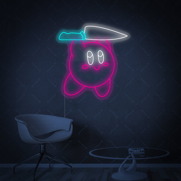 "Kirby avec un couteau" Enseigne néon