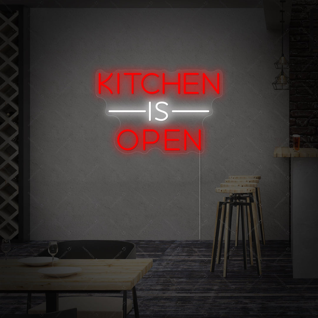 "Kitchen Is Open" Enseigne néon