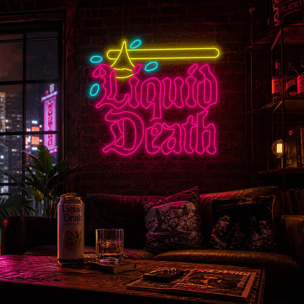 "Liquid Death" Enseigne néon