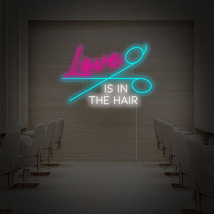 "Love Is In The Hair" Enseigne néon