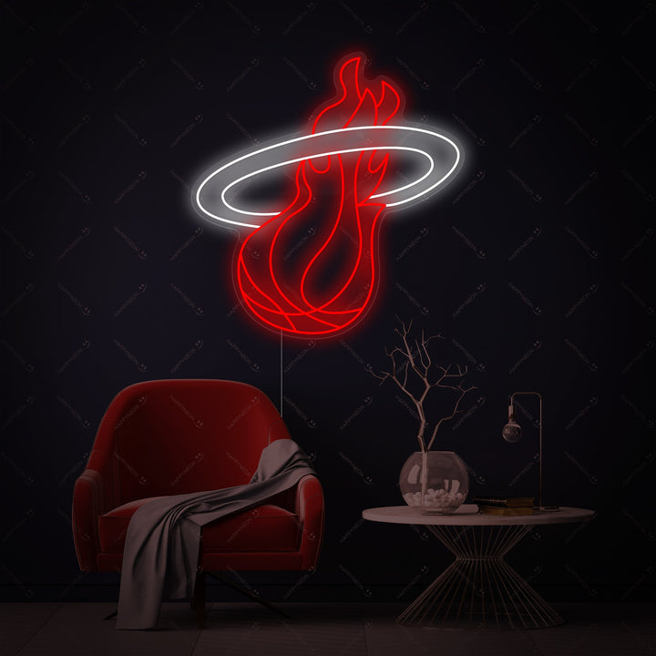 "Logo de l'équipe de basket-ball de Miami " Enseigne néon