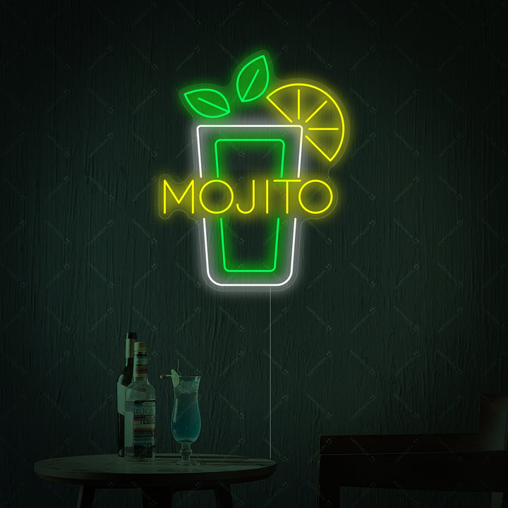 "Verre à vin Mojito" Enseigne néon