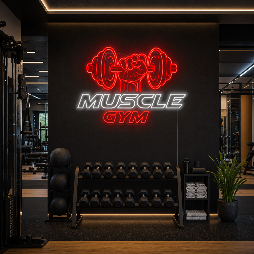 "Muscle Gym" Enseigne néon